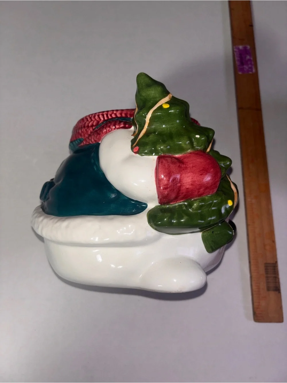Vintage Giftco Ceramic Snowman Cookie Jar Holiday Decor Excellent Condition